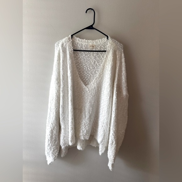 Pol popcorn Chenille Sweater size L white - Picture 1 of 3